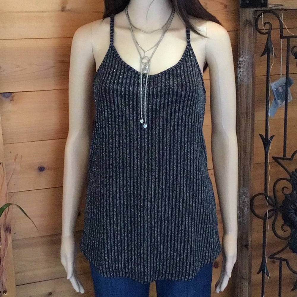 SILVER SPARKLE and  BLACK KNIT TANK TOP - Picture 9 of 12